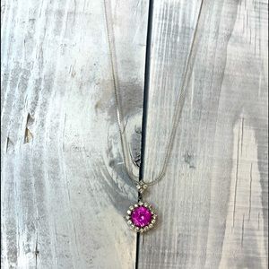 Pink rhinestone necklace